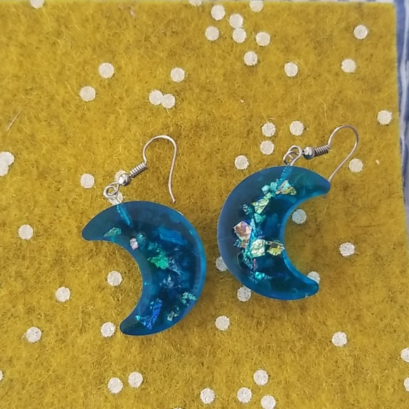 Earrings moon hand made - Picture 2 of 4